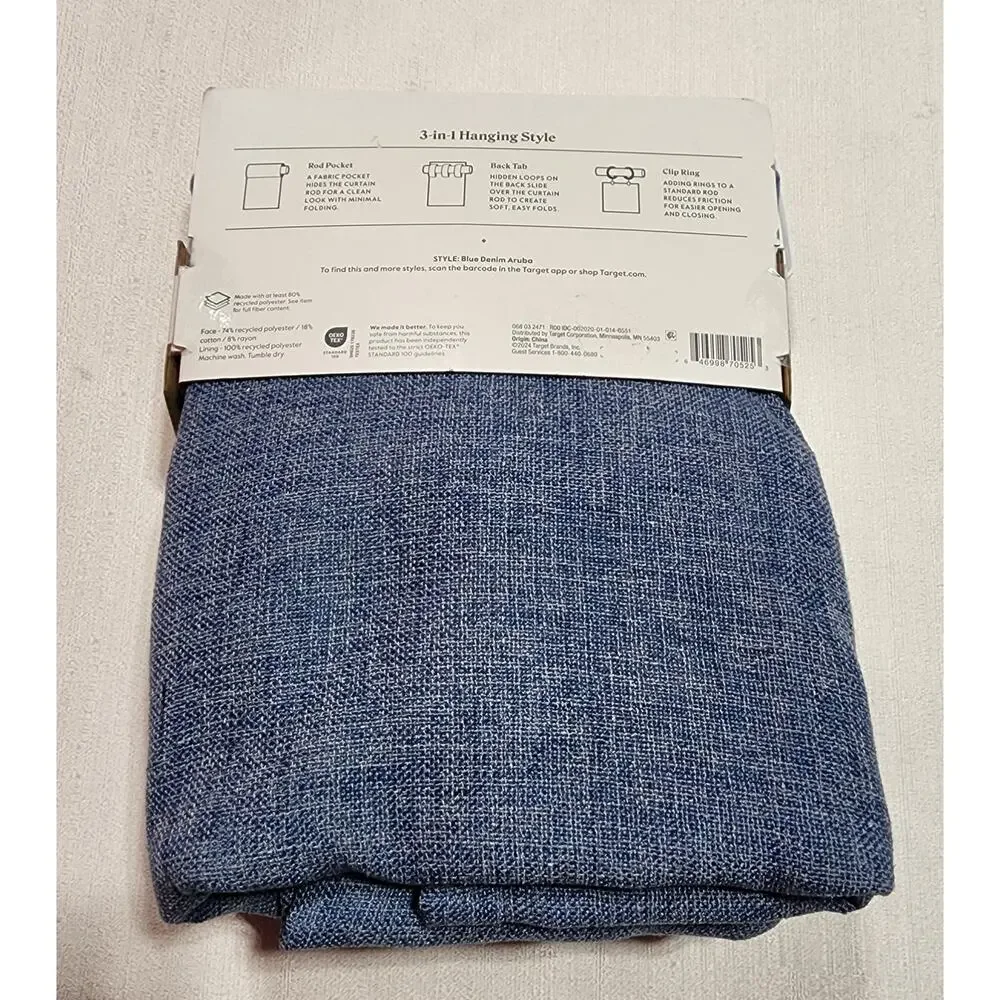 Threshold blackout curtain W50'' x L 63'' BLUE DENIM ARUBA